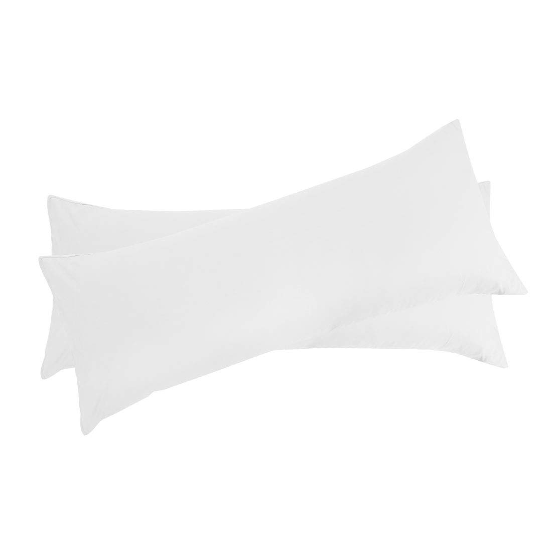 sourcing map Bolster Pillowcase Soft 1800 Series Microfiber 90 Gsm Ployester, Set of 2 Long Pillow Covers for Body Pillows 4ft, 4.5ft, 5ft, 6ft Snow White 50 x 120cm/ 4ft.