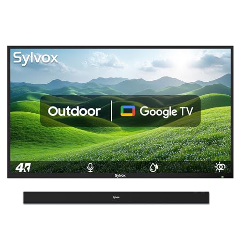 Sylvox SYLVOX 50" Outdoor Smart TV with Soundbar, 4K UHD HDR 10, Google TV