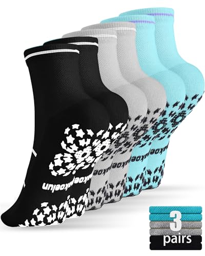 Image of Non Slip Pilates Socks with Grips for Yoga, Barre, Grippy, Hospital, Ballet for Women with Arch Support.
