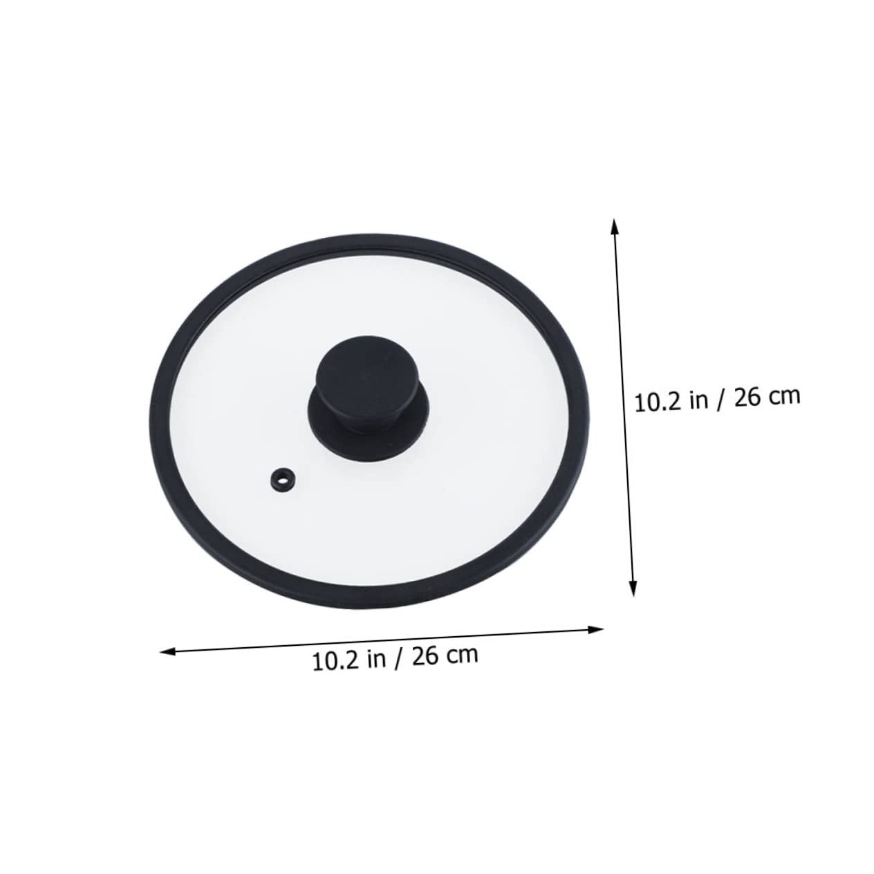 Couvercle de Pot Transparent Rond en Verre Trempé Noir Bord Silicone