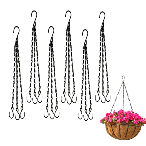 Portavasi da Appendere, 6 Pezzi Vasi da Appendere Esterno, 40 cm Porta Piante da Appendere, Con Gancio a S Porta Vasi da Appendere, Vasi da Appendere Adatto per Appendere Vari Accessori per la Casa