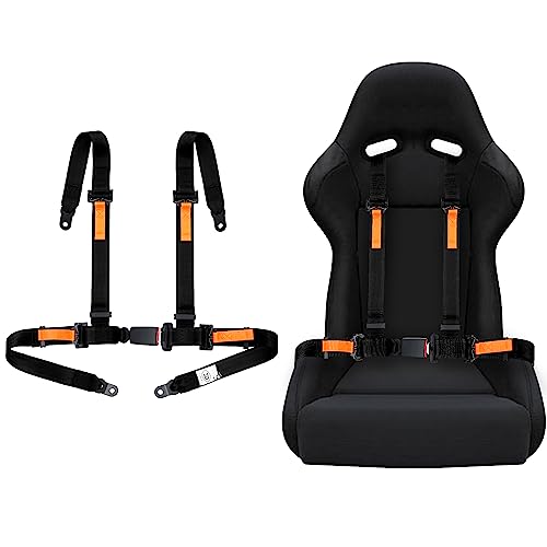Yakitoko Universal 4 point Safety Harness Set 2 in Fits Go Kart UTV ATV Racing Black