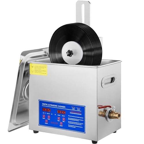 Pulitore a ultrasuoni per dischi in acciaio inox, con temperatura regolabile e controllo digitale, soluzione portatile per la pulizia profonda dei dischi in vinile