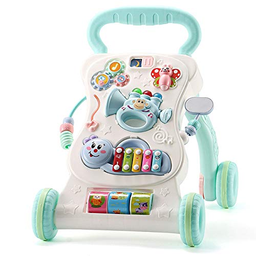 Best Prices! Tuuertge Stand Learning Walker Baby Walker Anti-Rollover Trolley Baby Music Play 6-18 M...