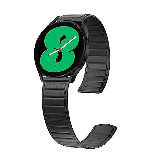 Image of LKEITY Magnetic Leather Bands for Samsung Galaxy Watch 6 5 /4(40mm 44mm),Watch 6 Classic (43mm /47mm) Watch 5 Pro 45mm,Watch 4 Classic 42mm 46mm,Active 2 Watch Band,20mm Strong Magnet Loop Wristband Men