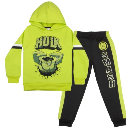 Image of Marvel Avengers Spider-Man Black Panther Miles Morales Boys 2-Piece Fleece Sets, Fleece Hoodie and Pants Bundle Set for Boys