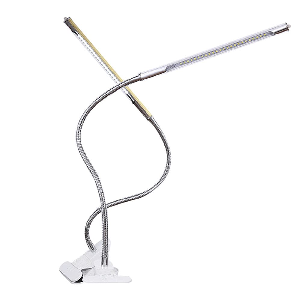 Clip-Lichter Klemmlampe Klemmleuchte Clip Schreibtischlampe Led Bettside Lesen Leade Leage Eye Protection Desct Steuer Leder Studentwahme Schaublichkeitschluss-Light-Touch-Arbeit-Blau Weiss