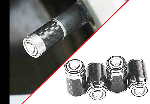 DEFTEN Carbon Fiber Sports Style Car Tire Wheel Valve stem caps Fit for Jaguar XJ XE XF XK F-PACE F-Type I-PACE All Model 4-pcs