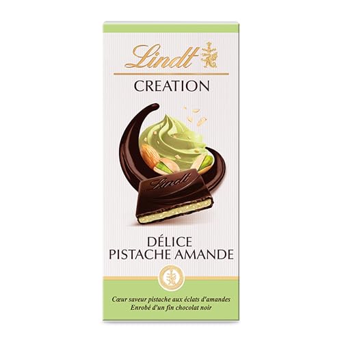 Lindt - Lindt - Tablette Délice Pistache Eclats D'Amandes CREATION - Chocolat Noir, 150g - -3%