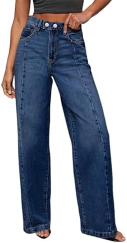 Sidefeel Women's Wide Leg Jeans High Waisted Stretchy Baggy Front...