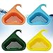 Lot de 4 paniers de filtration triangulaires pour lavabo, panier de drain, panier de drainage avec drainage de filtration suspendu, étagère d'évier, filtre à suspension triangulaire pour cuisine