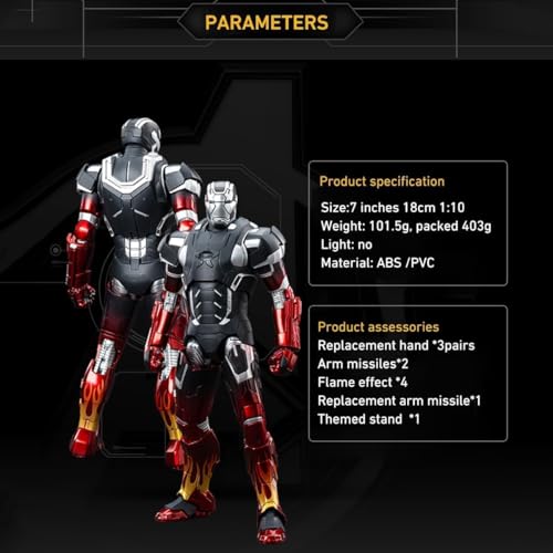 Image of ZD Box Toys Collectible Action Figure Full Box Set: Anniversary Series Non-Luminous Version 1:10 Scale Super Hero (MK - Iron Mark 22)
