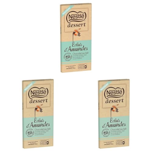 Nestlé Dessert - Chocolat Lait Eclats d'Amandes - Tablette de 170g (Lot de 3)
