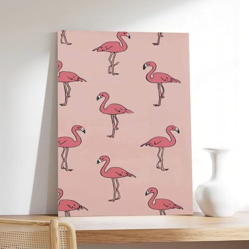 Toile flamant rose 50x75 cm idée cadeau déco originale - 7