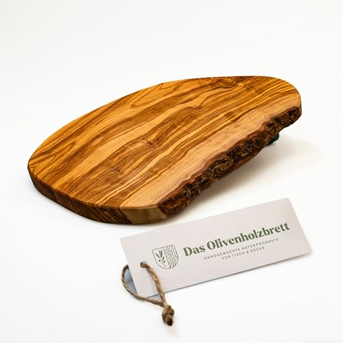 Planche à Découper Bois D'Olivier Coupe Naturelle avec Du Bord - 20cm