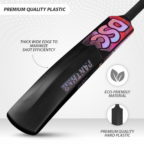 Image of DSC Plastic Cricket Bat with PVC Ball - Durable All-Weather Lightweight Outdoor & Indoor Play Bat with Ergonomic Grip and Vibrant Design