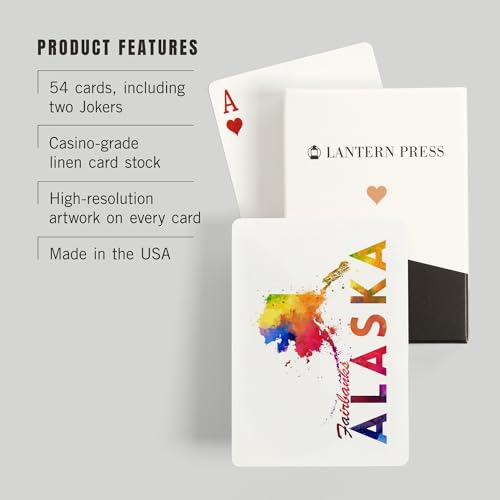 Baraja de Poker 52 cartas Fairbanks Alaska acuarela miniatura 3
