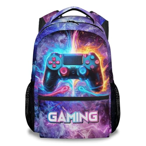Boys Backpack for School - 17 Inch Gaming Backpacks for Elementary, Middle School - Durable Cool Gamer Bookbag for Kids, Gamer Lovers