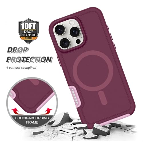 Coque iPhone 16 Pro double couche antichoc mate magnétique de protection A04