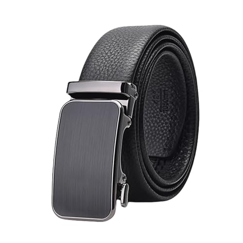 Ceinture en cuir automatique pour hommes, modèle à cliquet chic pour costume et jeans