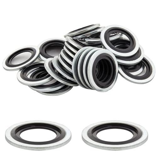 Juego de 20 Juntas de tapón de cambio de aceite, 16 x 24 x 2mm tornillos de cambio de aceite con junta de estanqueidad Compatibles con Captur Clio Laguna, OEM 110265505R, 6079970345 8200641648 3121867