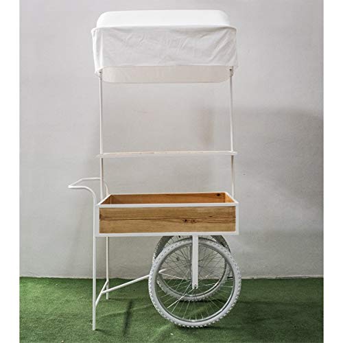 Solycarpa Carrito de Madera, Carrito para Eventos, Carritos Candy Bar, Carritos Venta Ambulante, Candy Bar, Carritos para Detalles Eventos (Blanco)