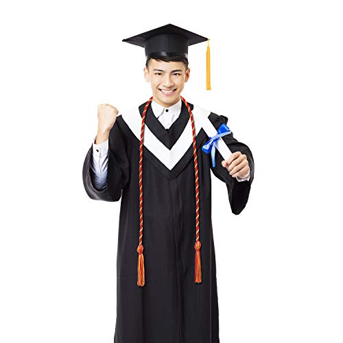 Image of TecUnite Graduation Cords Honor 2026 Polyester Yarn Decorative Garland Twist Ties with Tassels for Bachelor Gown Graduation(Red with Gold)