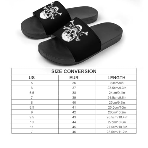 Skull & Crossbones Non Slip Slides Sandals for Women Men Quick Drying Shower Shoes for Bathroom Pool Beach2