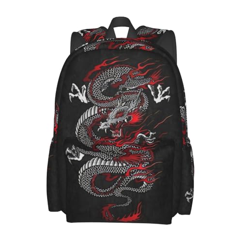 Cute Cool Red Dragon Laptop Backpack Purse for Women Men Travel Bag Casual Daypack with Multiple Pockets Backpack2