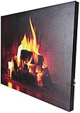 infactory Kaminbild: Animiertes LED-Wandbild Kaminfeuer, 40 x 60 cm (Dekoration, realistische Kaminfeuer, Beleuchtung)