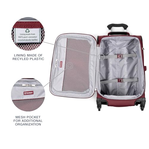 Travelpro Maxlite 5 Softside Expandable Luggage with 4 Spinner Wheels, Lightweight Suitcase, Men and Women, Burgundy, Carry-on 21-Inch - Thumbnail 5