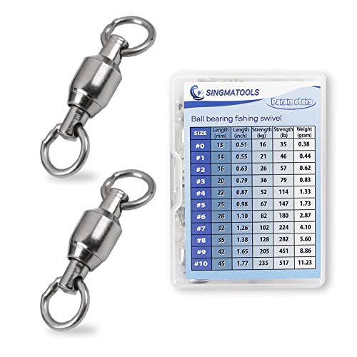Ball Bearing Swivels Fishing Tackle 20 PCS Snap Swivels Fishing Saltwater Barrel Swivels Fishing Swivels Saltwater Fishing Quick Clips Power Clips Fishing Saltwater Fishing Gear Bass Fishing