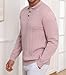 Lexiart Men's Cable Knit Sweater Long Sleeve Twist Patterned Warm Casual Pink Size L
