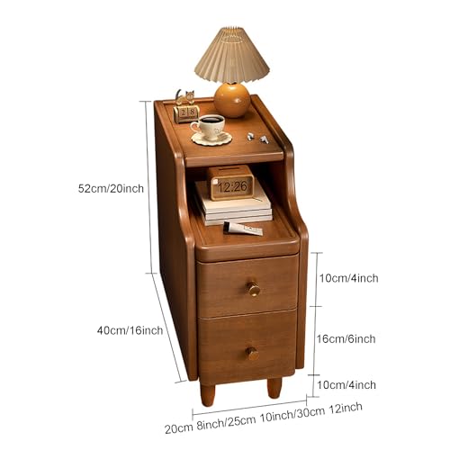 Table de chevet étroite avec 2 tiroirs pour optimiser les petits lits - 3