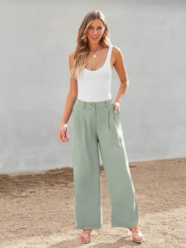 Image of LILLUSORY Womens Wide Leg Dress Work Flowy Pants Business Casual Outfits