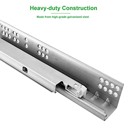 Undermount Soft Close Drawer Slides,6 Pair 16 Inch Bottom Mount Concealed 100Lb Load Capacity Ball Bearing Full Extension Rails With Adjustable Locking Devices #TOP5