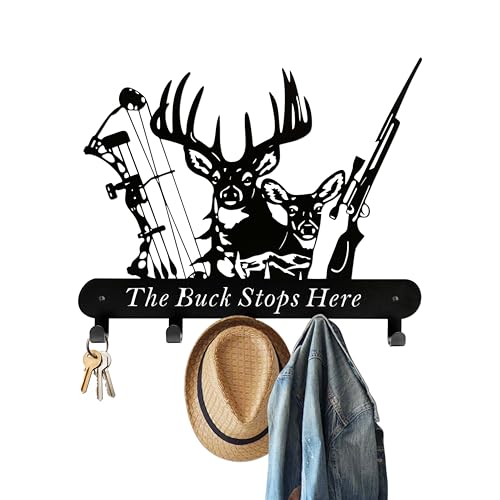 Slagindeco Deer Hunter Wall Hook Set with Bow & Rifle Design