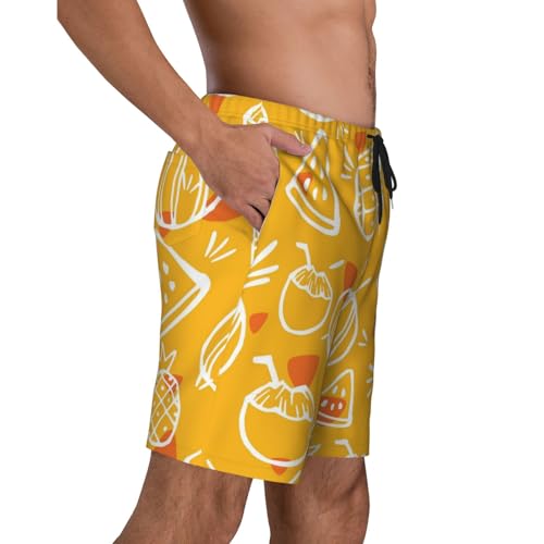 Men's Beach Shorts Fruits Pineapples Mens Swim Trunks Board Shorts with Pockets Swimwear Bathing Suits3
