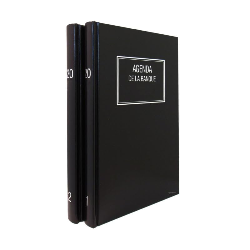Lecas - Agenda Banchiere Large Prestige 2 Volumi - 2 pagine al giorno - 18 x 29 cm - gennaio 2025 a dicembre 2025
