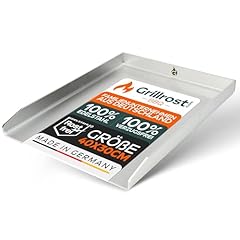 Grillrost.com Das Original Edelstahl Grillplatte | Plancha 40x30cm - Universalgröße | 4mm Massiv - Made in Germany
