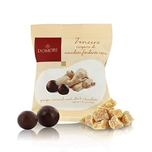 Domori 18 verpakkingen dragées met gember, stuk gember met fondant chocolade, 40 g (in totaal 720 g)