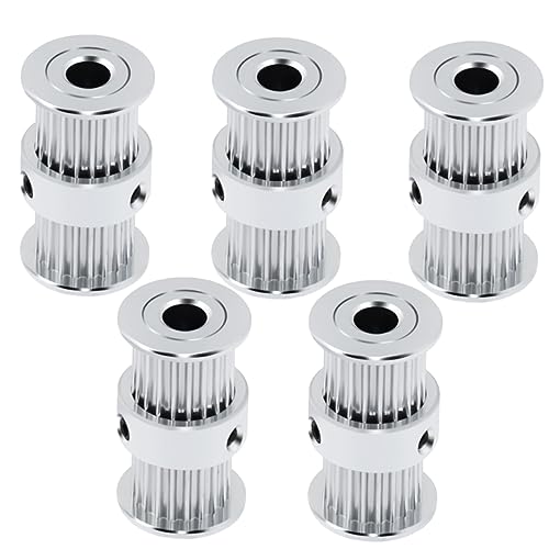 SKISUNO 5pcs Tooth Timing Belt Idler Pulley Bore Aluminum Replacement for Printer