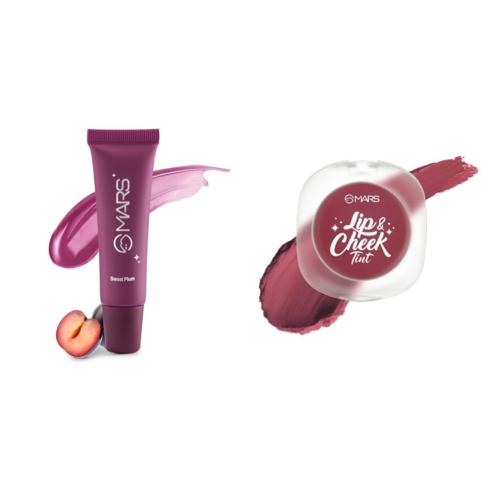 MARS Lippy Top Hydrating Lip Gel 10ml 05-SWEET PLUM MARS Lip Cheek Tint for Bold Pop Color 2.8 gm 06-Dark Fuschia - Be The Change-picture-32