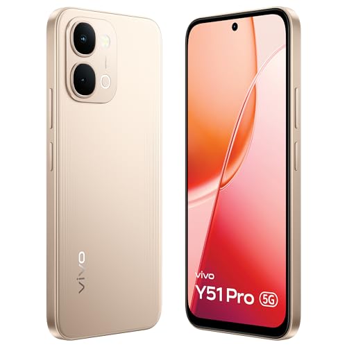 Image of vivo Y51 Pro 5G (Golden Mist, 8GB RAM, 128GB Storage) with No Cost EMI /Additional Exchange Offers