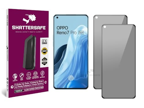 Image of Anti-Spy Privacy Tempered Glass Compatible For Oppo Reno 7 Pro [Pack of 2]. 9H Hardness, Anti-Scratch, Edge-to-Edge Protection With Easy Installation Kit & Case Friendly Fit.