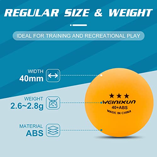Lot de 50 balles de pingpong 3Star 40+ ABS, balles d