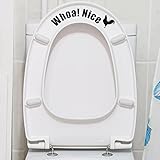 Funny Cock Toilet Stickers,Whoa Nice Toilet Sticker Decal,Prank Stickers,Waterproof Vinyl Wall Art Sign Decor,Removable Self-Adhesive Toilet Seat Quote Murals for WC Restroom Door Seat Decoration (F)