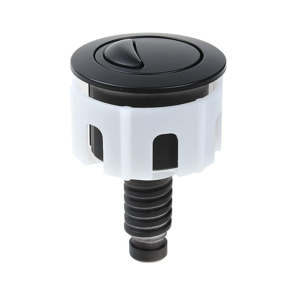 Toilet Flush Button Replacement, Push Button Compatible Toilet Cistern Flush Parts (Black)