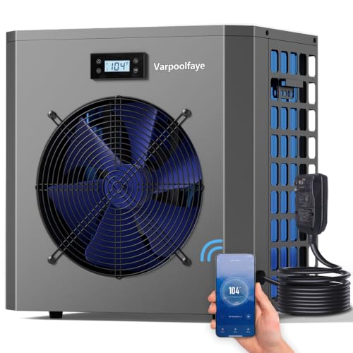 Varpoolfaye 5,500 Gallon Heat Pump Pool Heater for Above Ground Pool 110v