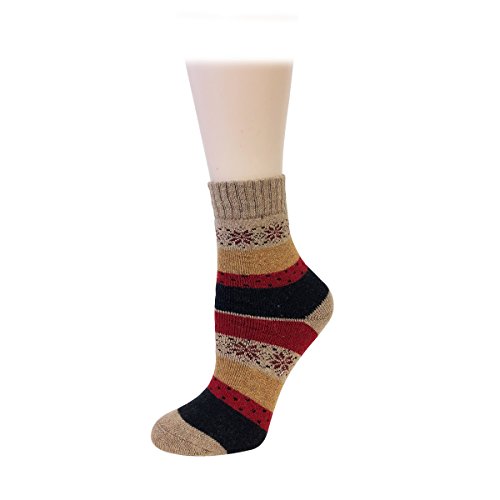 Image of Bowbear Women's 5-Pair Vintage Pattern Wool Socks